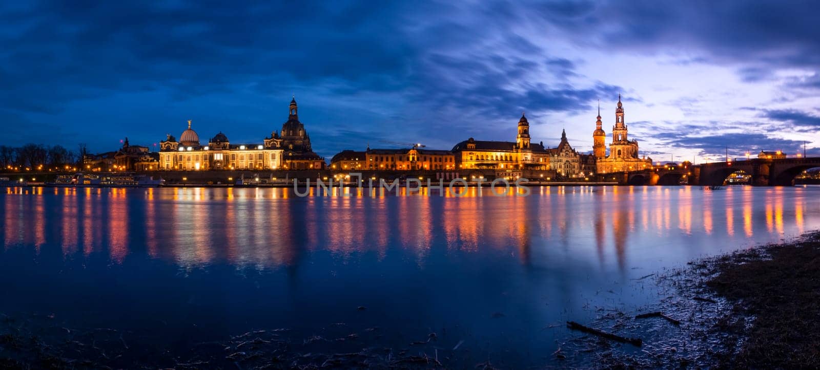 Dresden Germany Europe Cityscape Landscape River Bridge Elbe Sunrise Sunset Outdoors Beautiful Tourism Travel