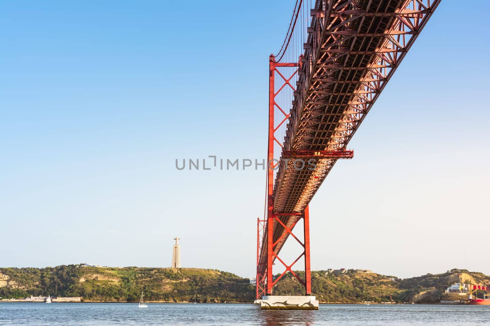 Ponte 25 de Abril Bridge Famous Architectural Sight Lisbon Portugal Landscape