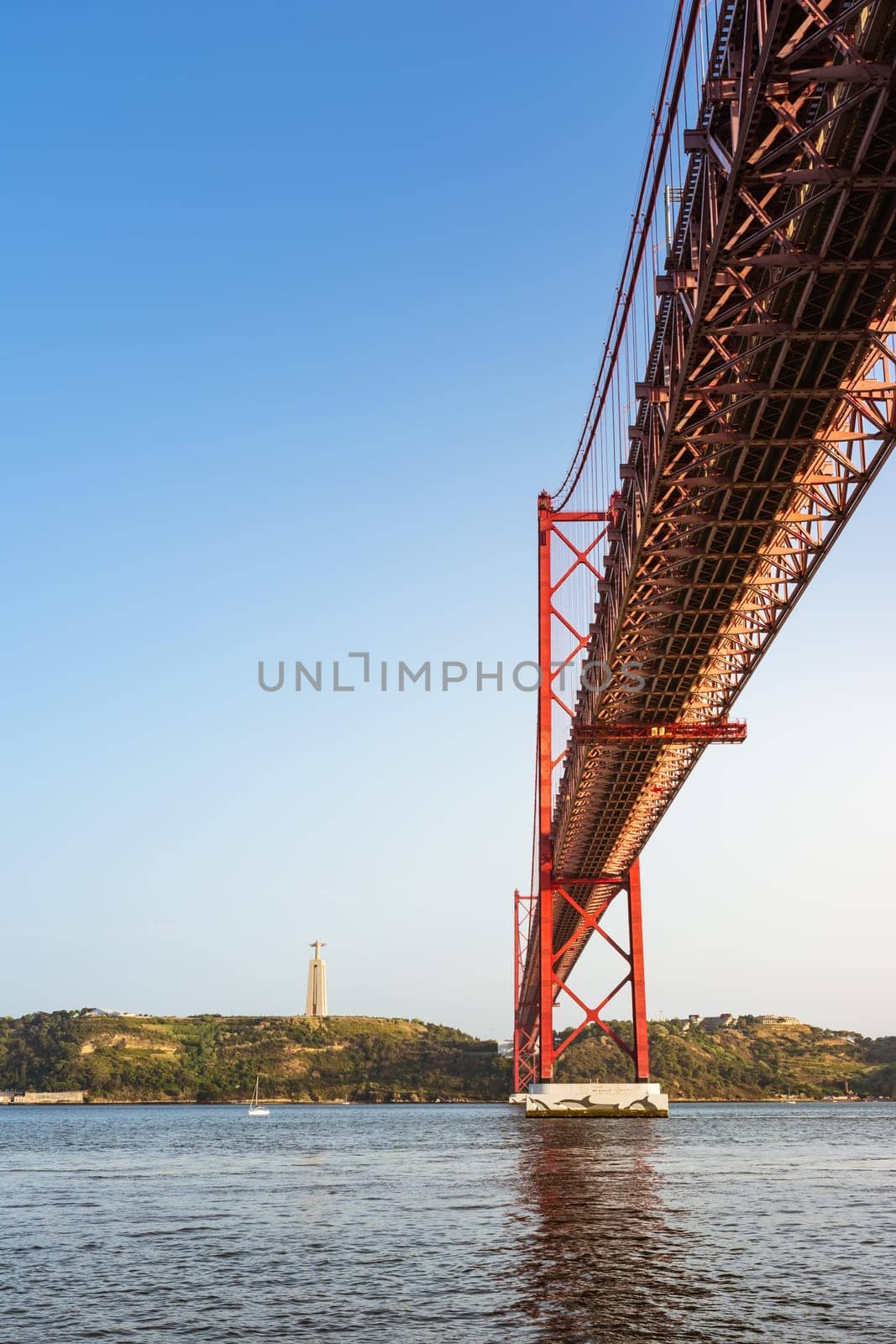 Ponte 25 de Abril Bridge Famous Architectural Sight Lisbon Portugal Landscape