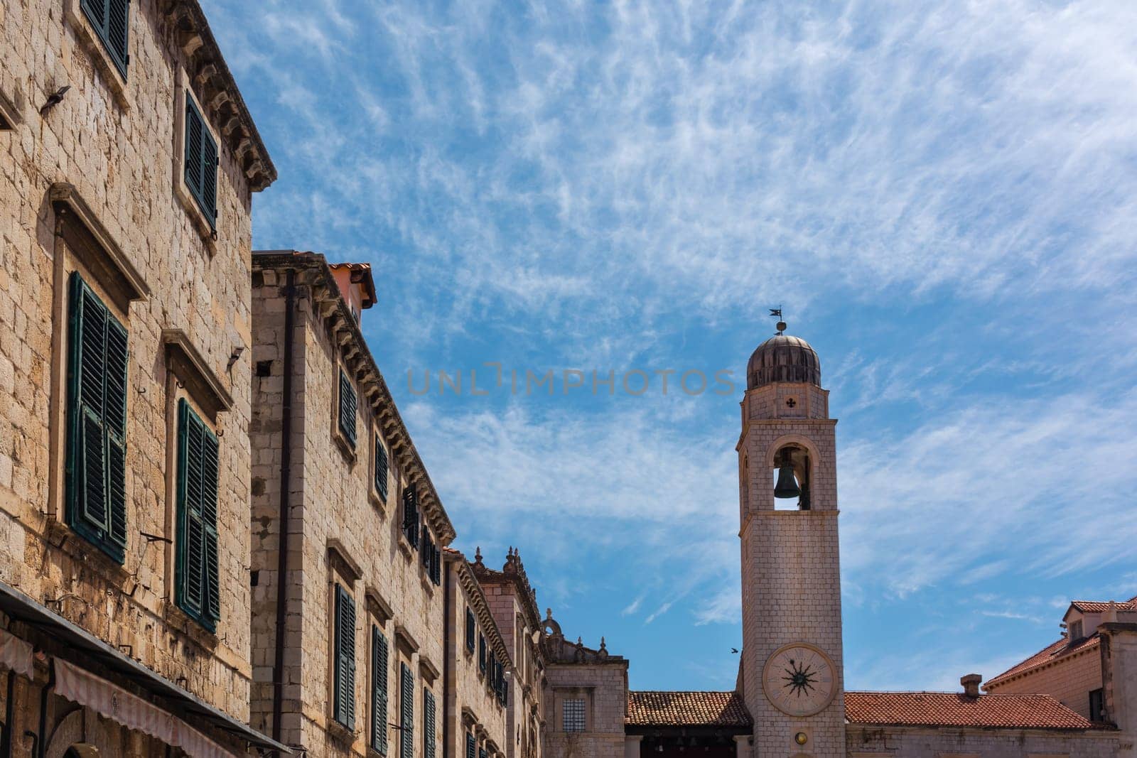 Famous Orange Rooftops of Dubrovnik Croatia Cityscape Aerial View Walking Along Fortress Walls