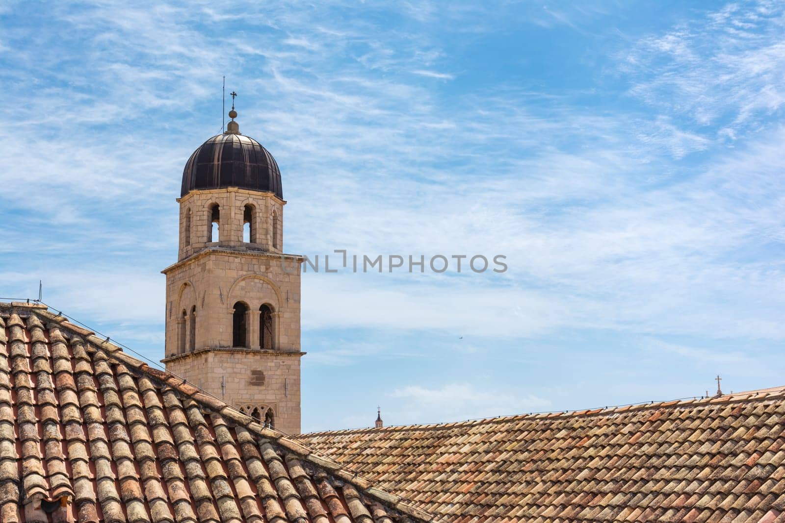 Famous Orange Rooftops of Dubrovnik Croatia Cityscape Aerial View Walking Along Fortress Walls