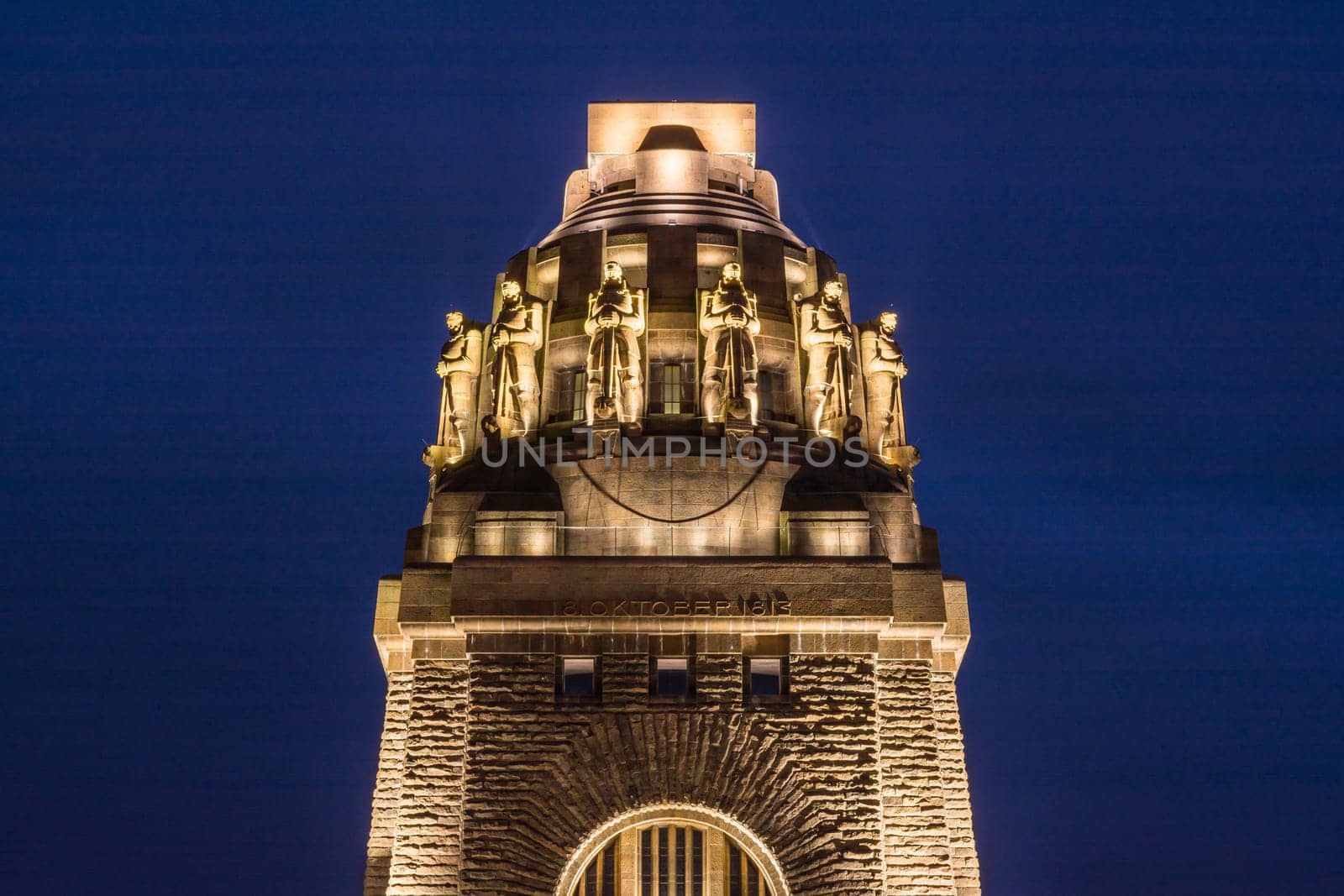Leipzig Voelkerschlachtdenkmal Monument Battle Military Tower Destination Sights City Germany European Architecture Entrance Front See der Traenen