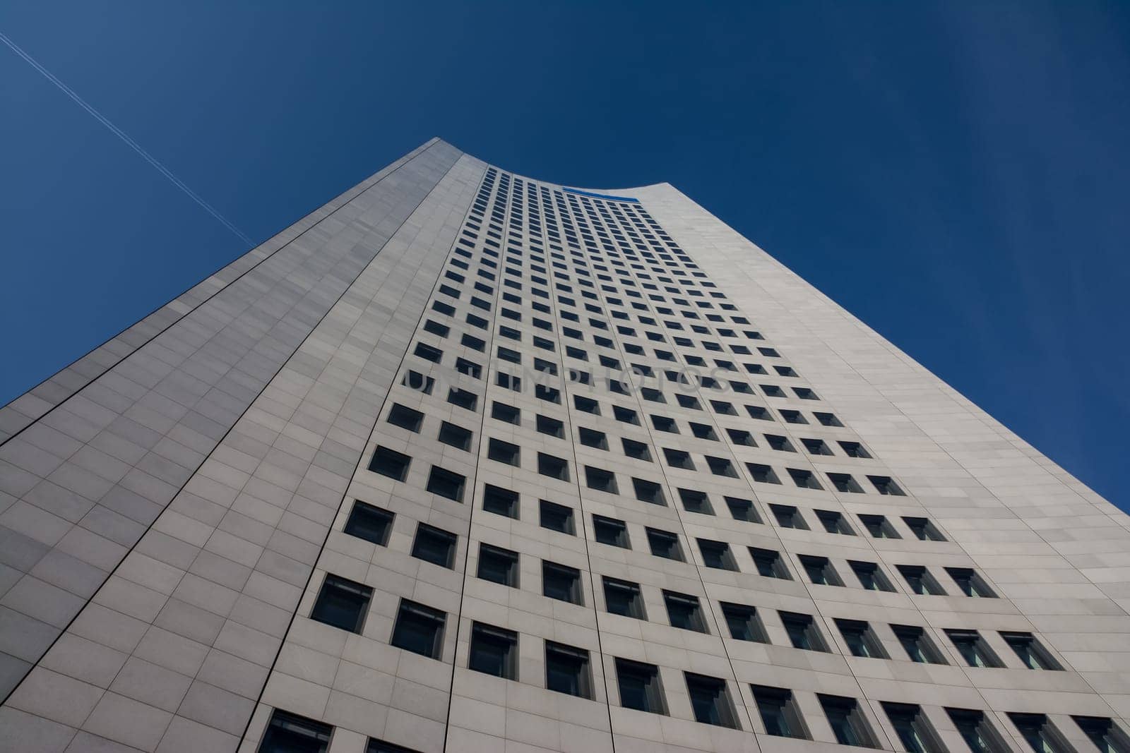 Leipzig Panorama Tower Highrise Skyscraper Blue Skies Outdoors Germany Modern European Architecture Glass Office Building