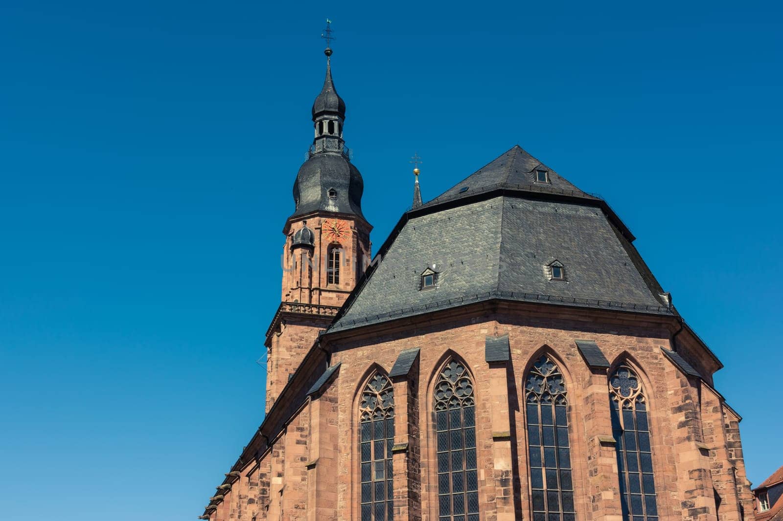 Heidelberg Heiliggeistkirche European Germany Blue Sky Summer