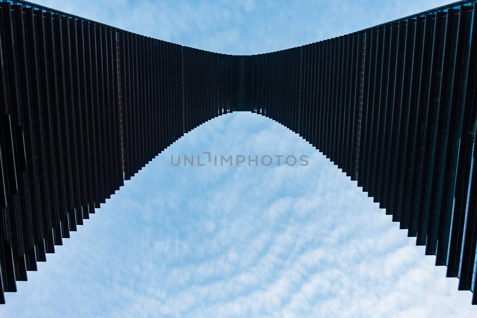 Bottom View of The Gate of the Orient in Suzhou, China on June 2nd, 2018
