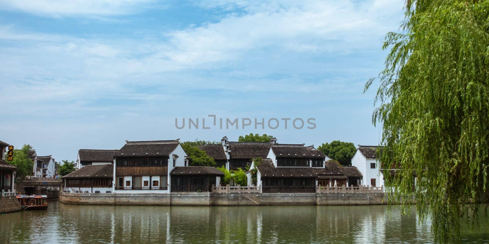 Traditional Architecture and Beautiful Scenery in Shan Tang Jie in Suzhou, China on June 2nd, 2018
