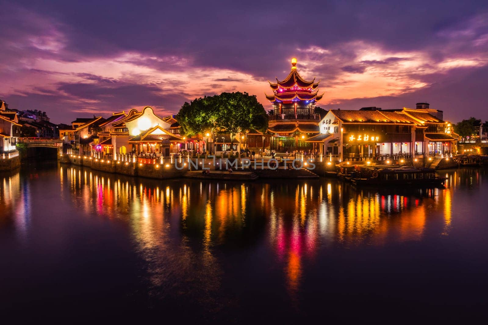 The River Sunset at Shan Tang Jie in Suzhou, China on June 2nd, 2018