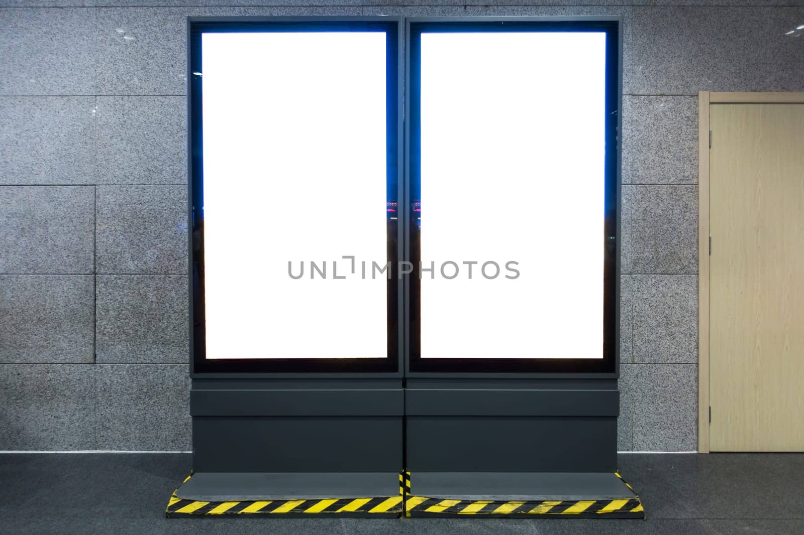 Urban Billboard Rectangular White Mockup City Advertisement