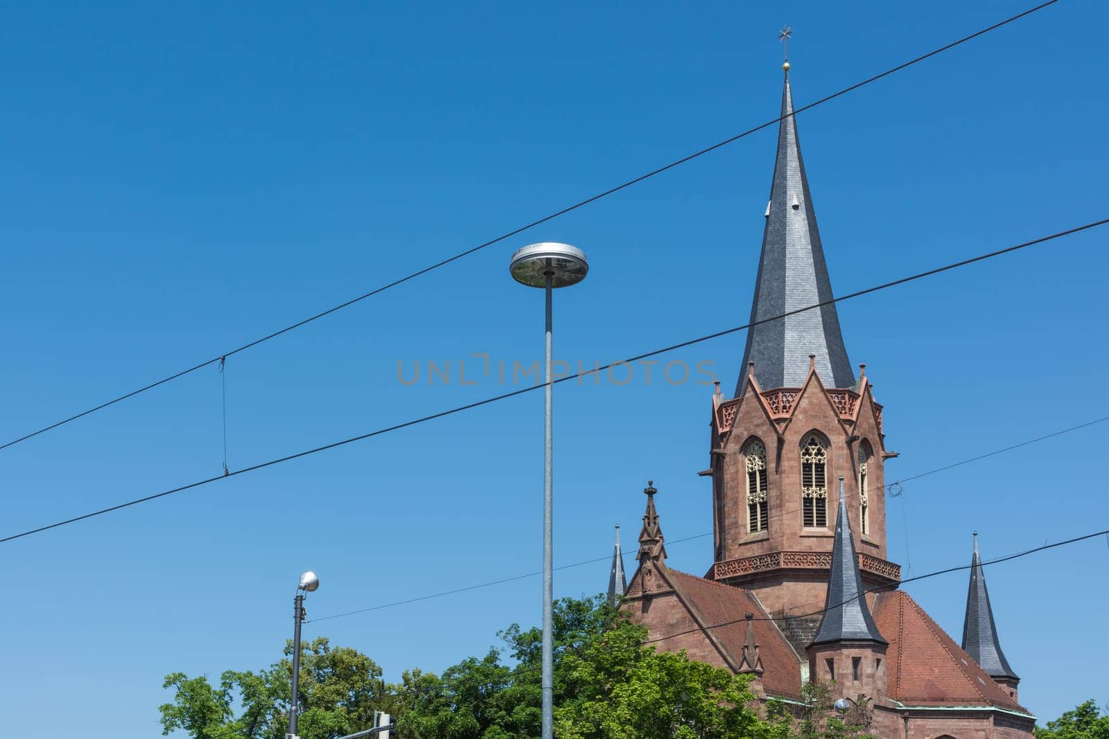 Karlsruhe Christuskirche Cathedral Christian Church Tower Spire German European Religion