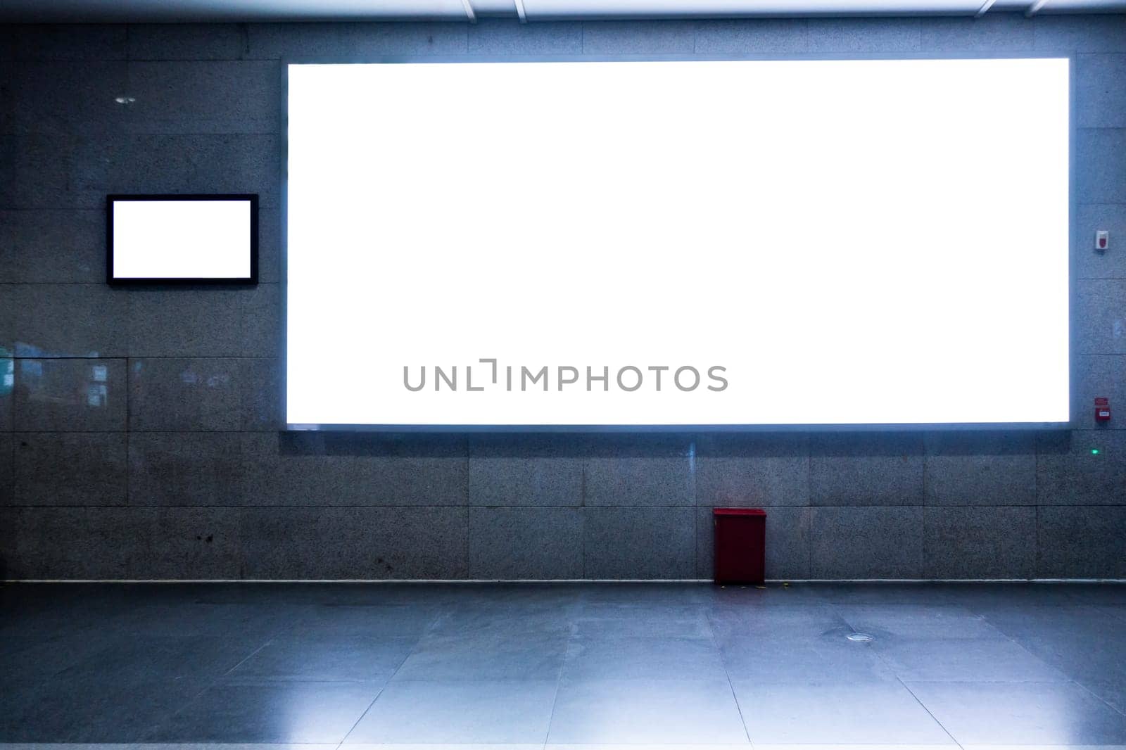 Urban Billboard Rectangular White Mockup City Advertisement