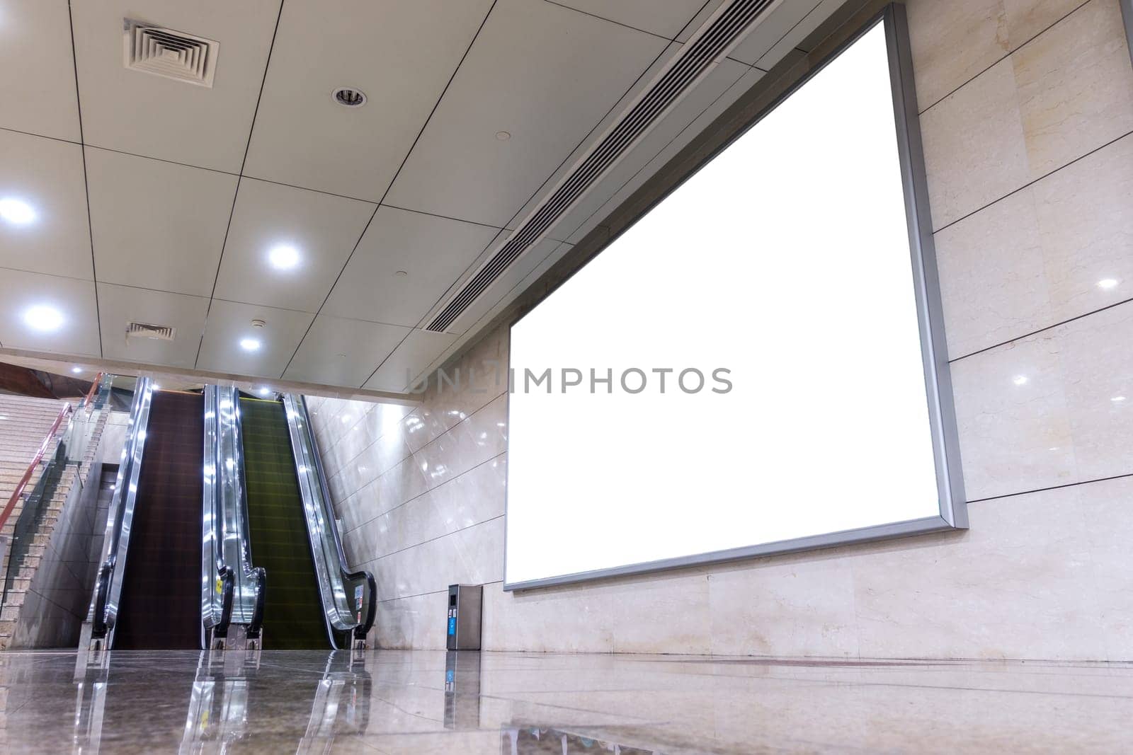Billboard Rectangular White Mockup City Advertisement