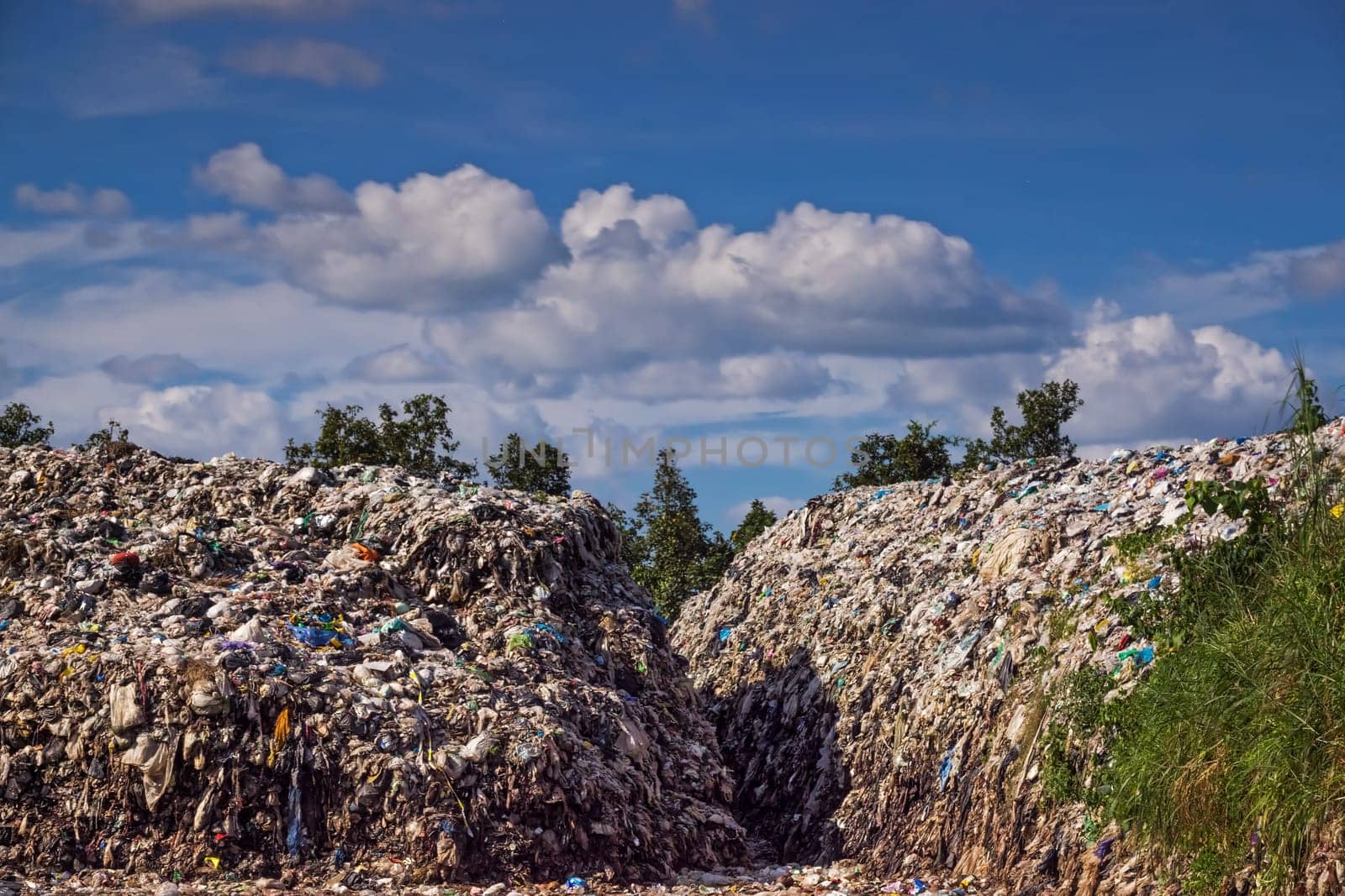 garbage dump hill, landscape with landfill in the nature