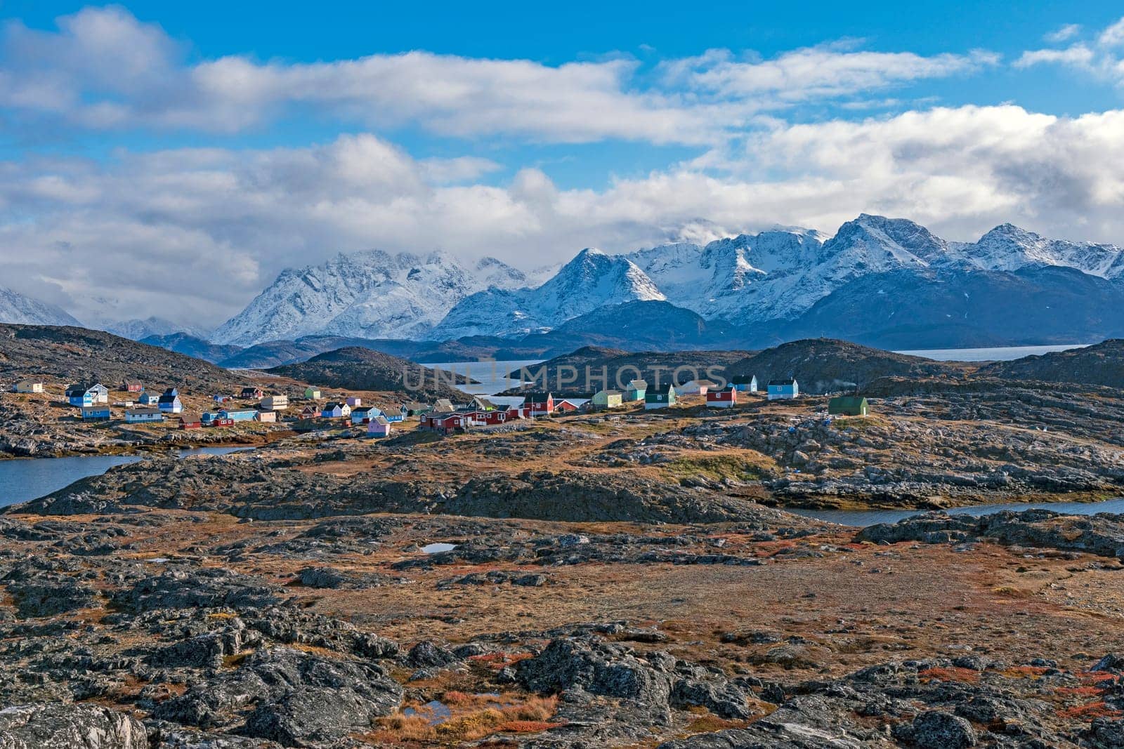 Remote Fishing Village of Itilleq, Greenland in the Arctic in the fall