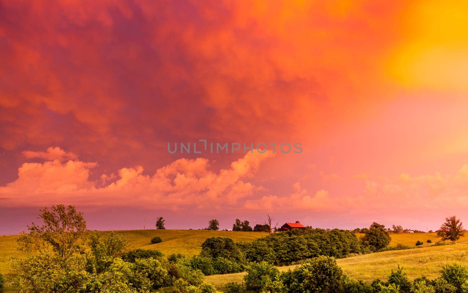 Scenic view of Cental Kentucky countryside after storm