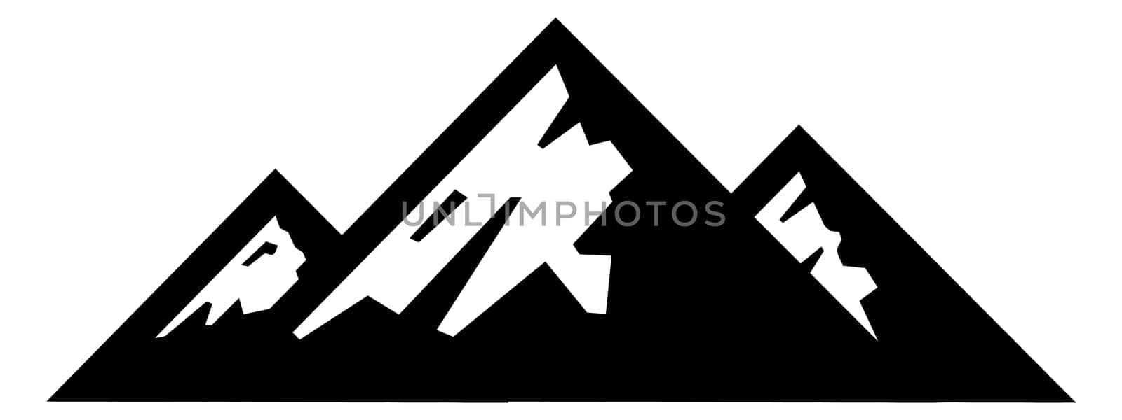 mountains sierra hill alps rock peak scene silhouette illustration