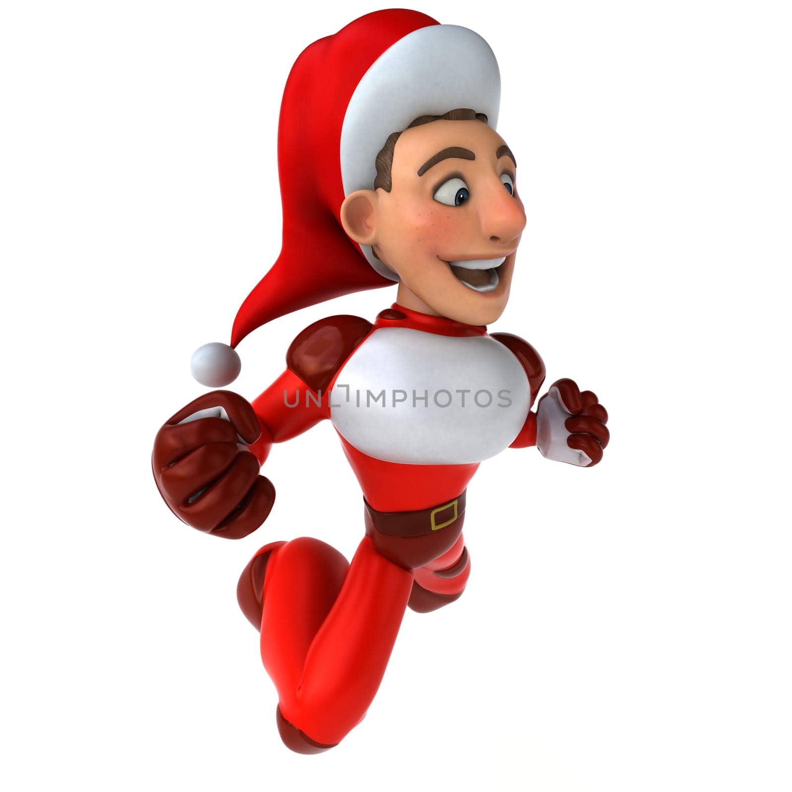 Fun Super Santa Claus - 3D Illustration