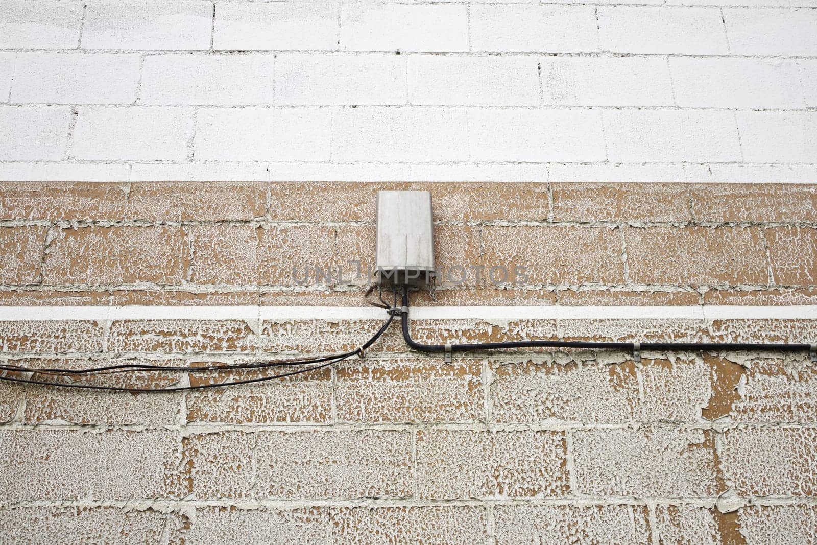Building with concrete tiles and painting, construction and architecture