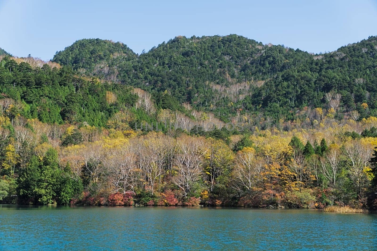 Lake Yunoko is a small lake located just north of Senjogahara marsh and it is located about 6 km north-northwest of Lake Chuzenji. This photo was shot in autumn.