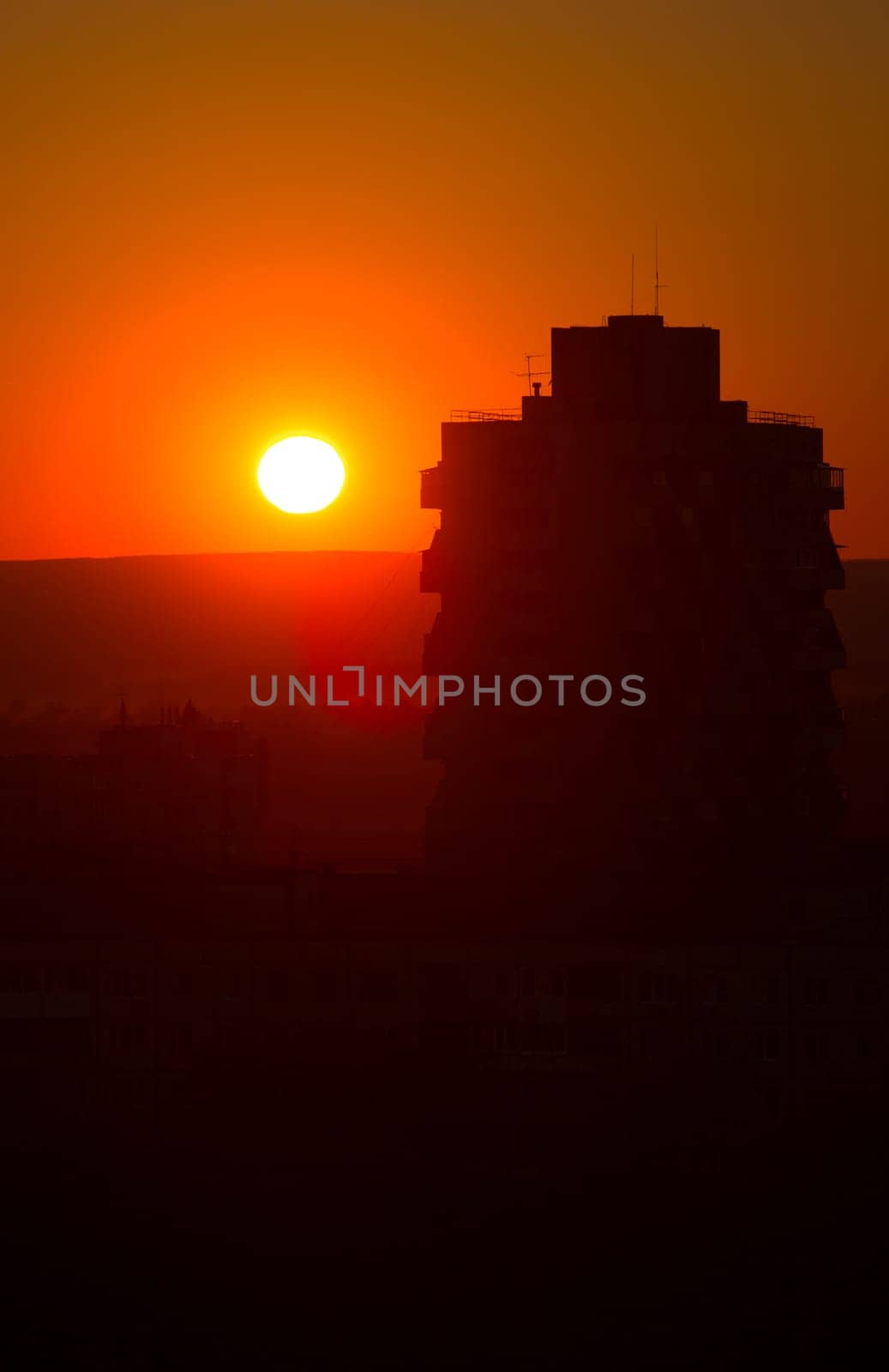 Colorful of city sunset