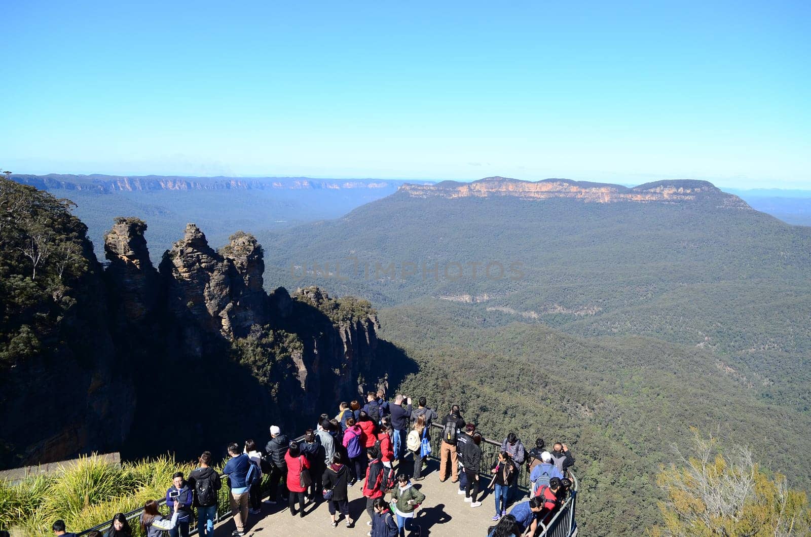 SYDNEY-AUGUST 13:People enjoy view of Blue mountain in Sydney ,Australia on 13 August 2017 .Blue mountain is one of the most popular place in Sydney .