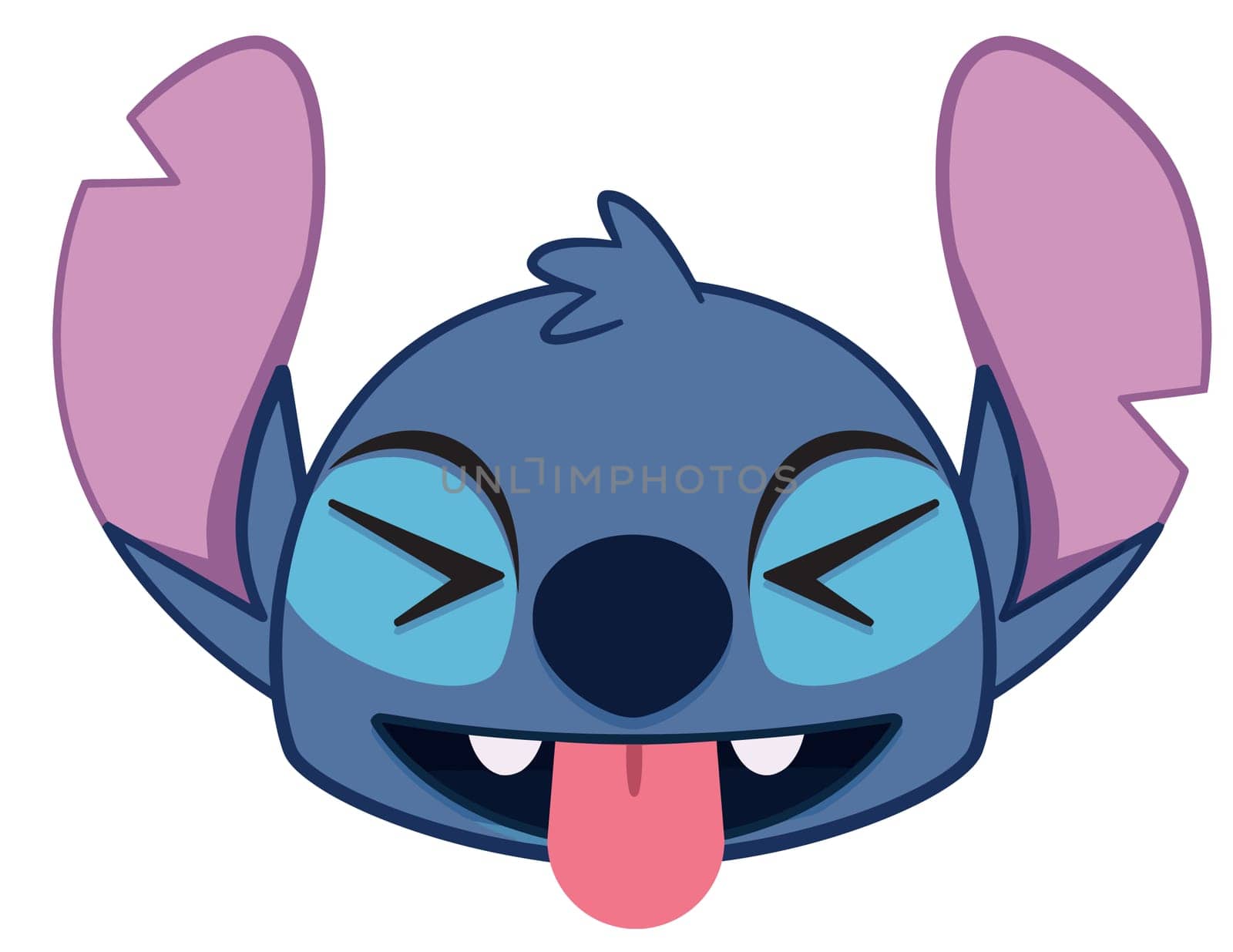 Lilo Stitch character illsutration cute head tongue out