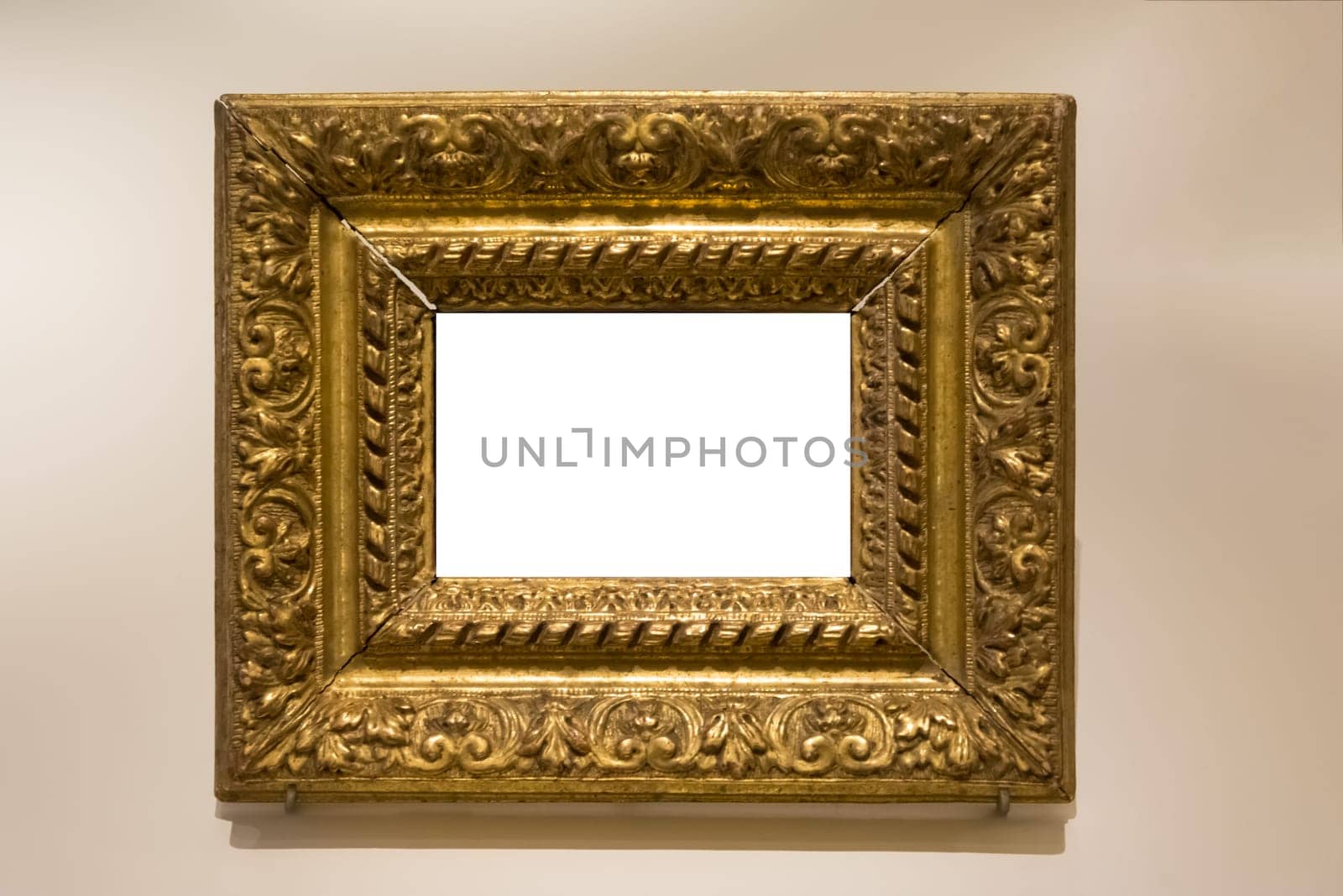 Art Museum Frame Vintage Ornate Painting Picture Blank Clipping Path Isolated Beautiful