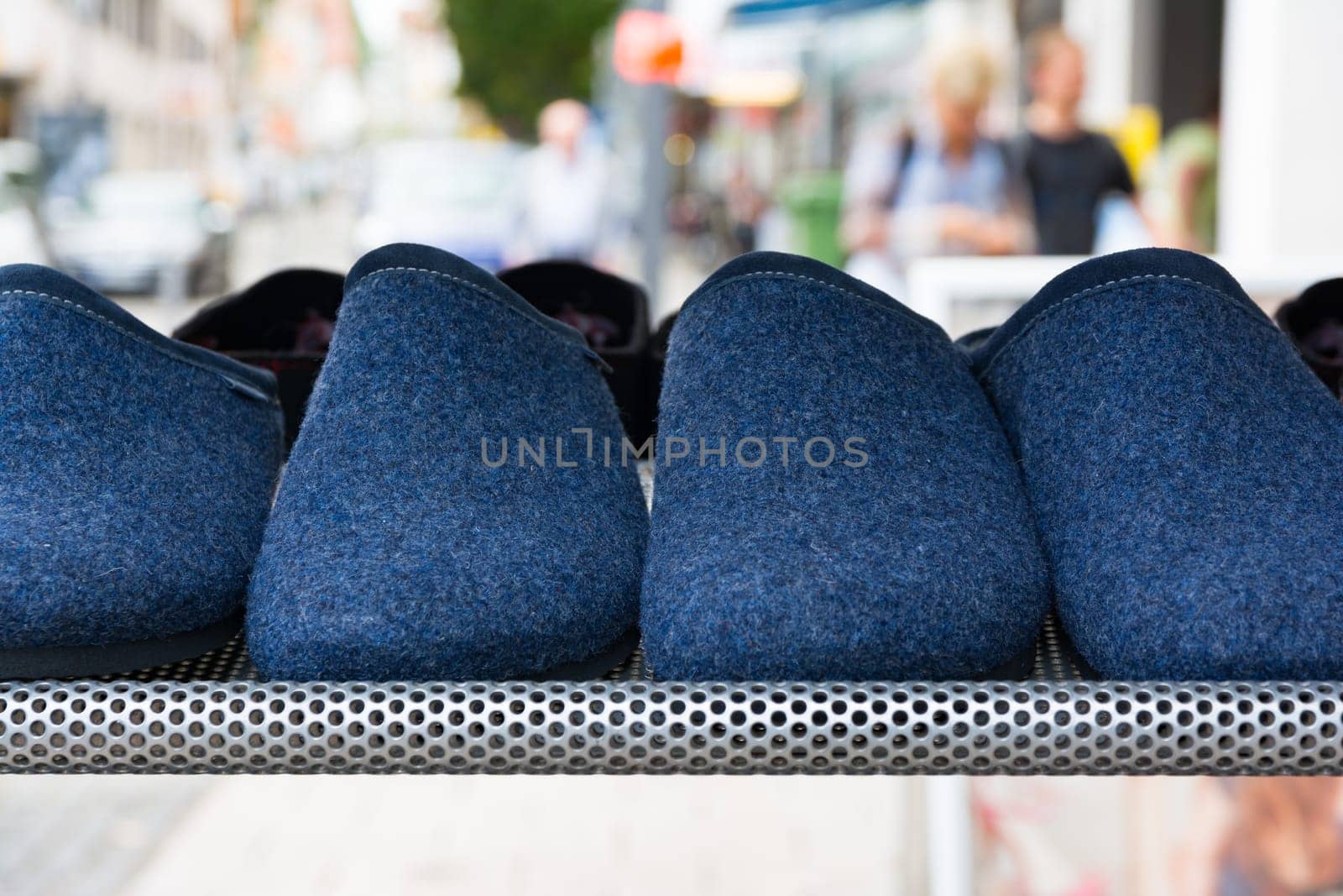 Blue Wool House Slippers Clothing Pajamas Sale Stand Outdoors