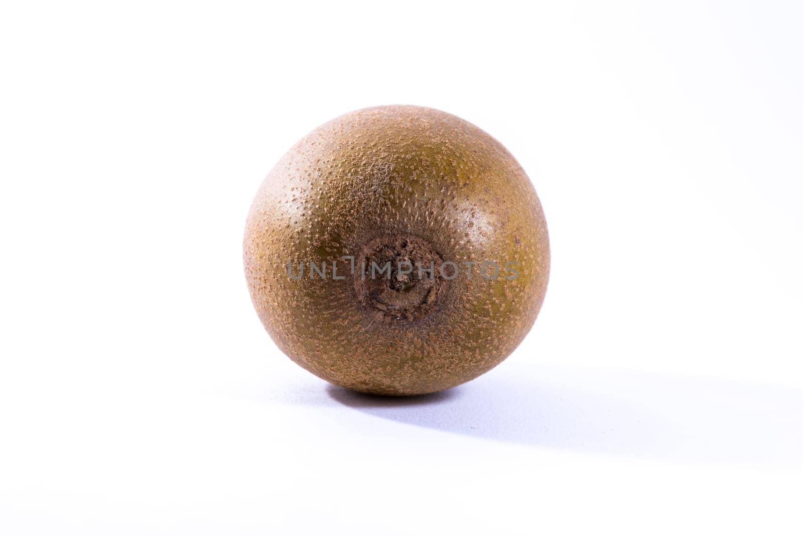 Brown Kiwi Whole Fruit Fresh Skin Hair Detail Closeup Isolated White Background Food