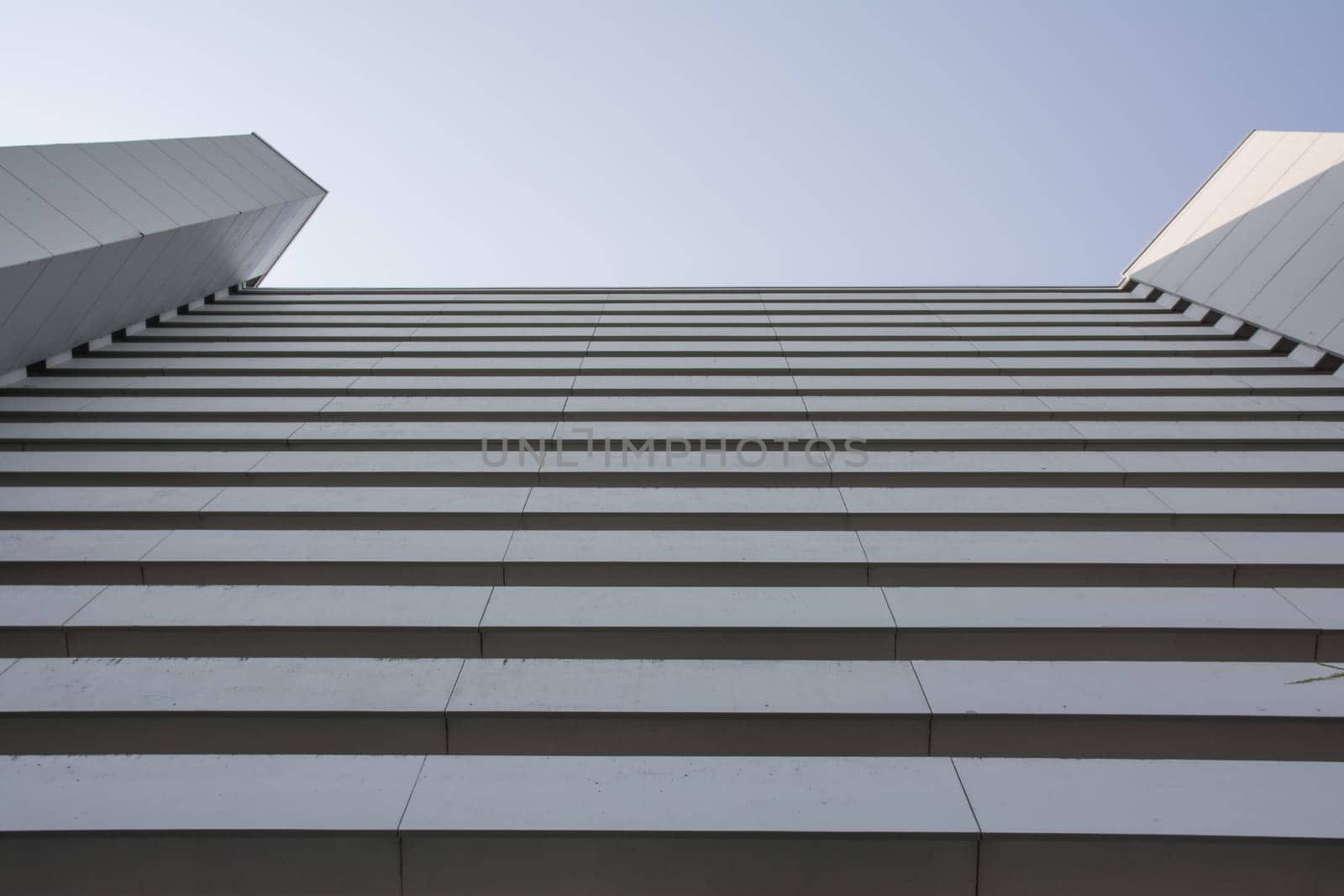 Abstract Architecture Facade Cement Concrete Modern Blue Sky Close Fasanenhof