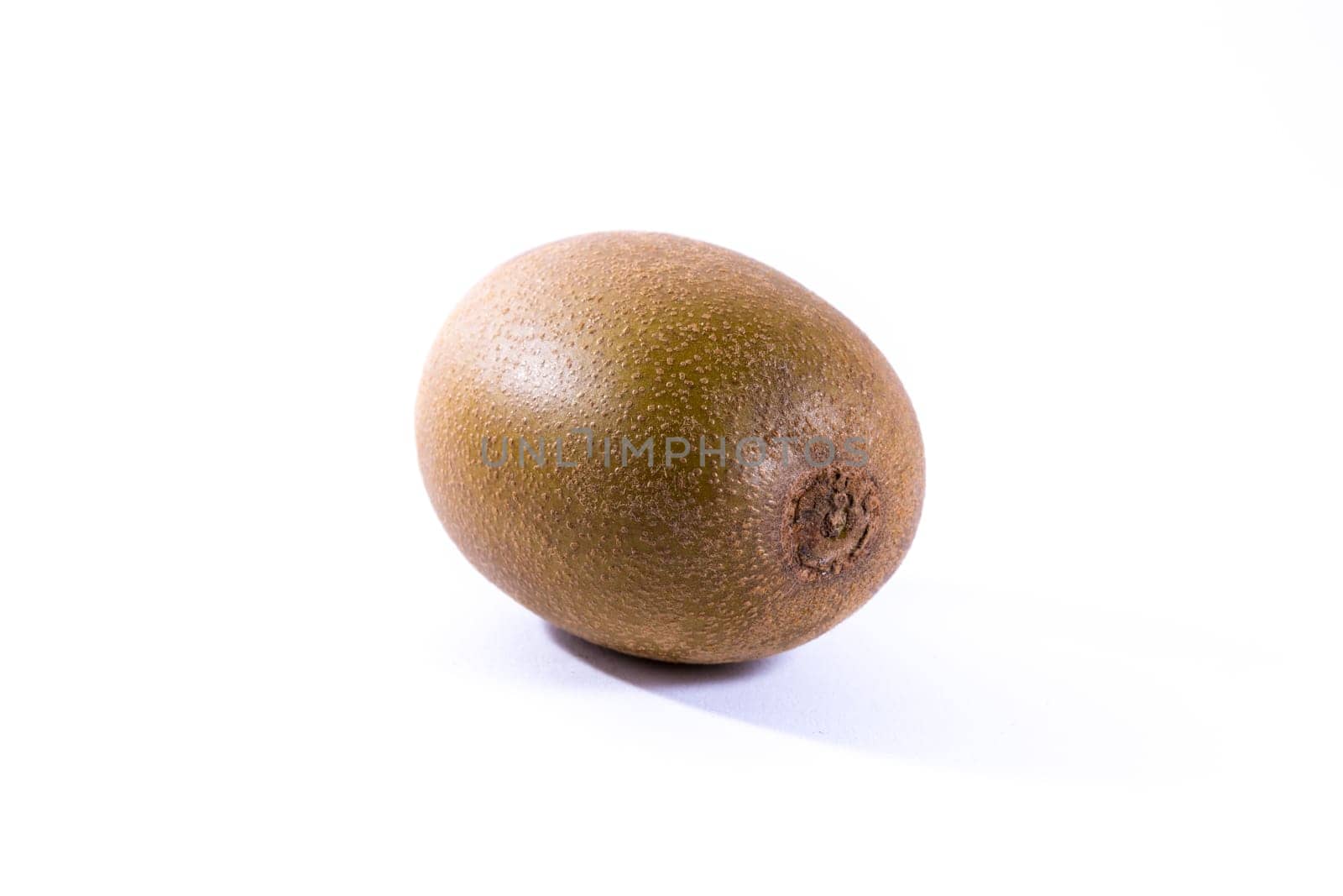 Brown Kiwi Whole Fruit Fresh Skin Hair Detail Closeup Isolated White Background Food