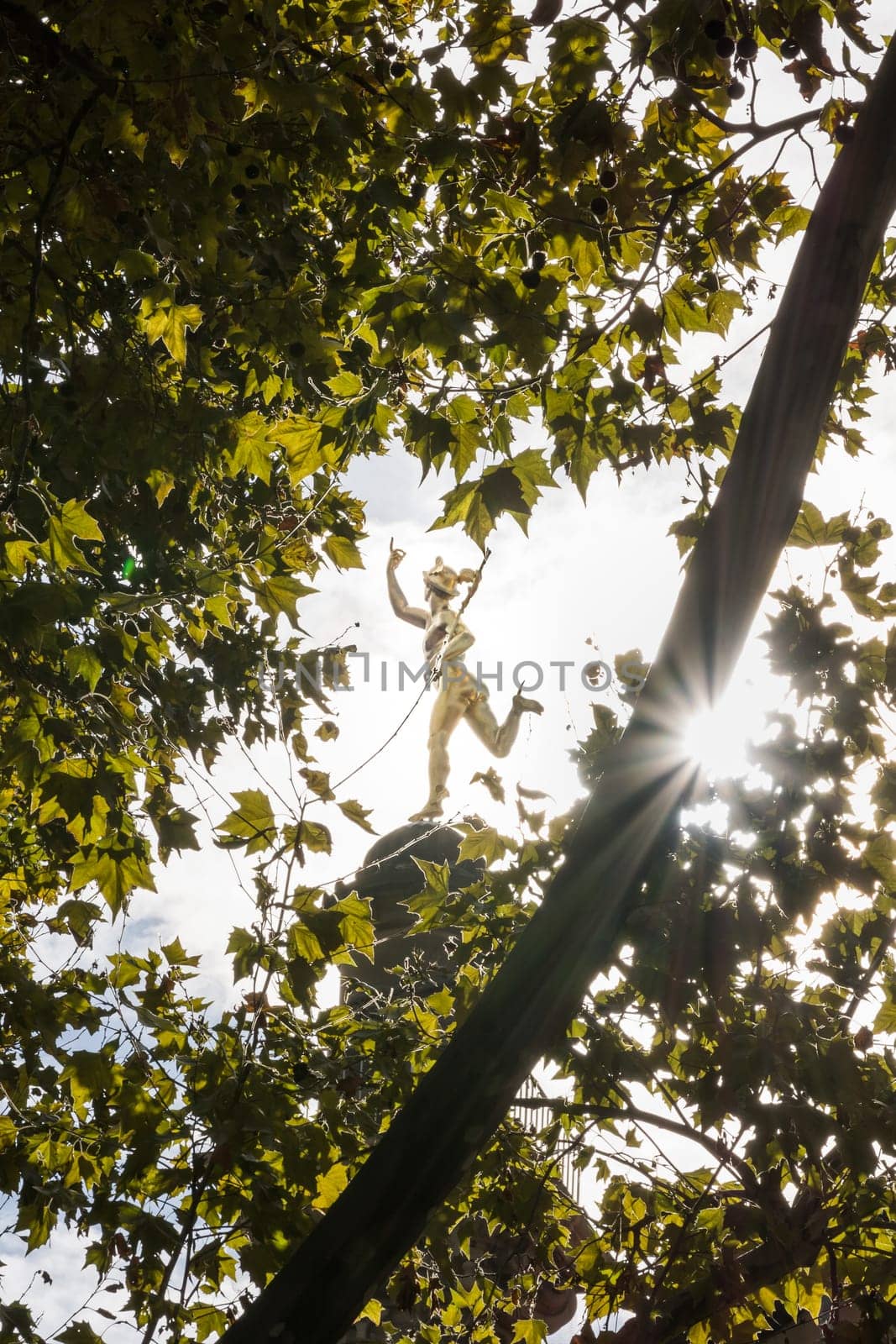 Alte Kanzlei Schillerplatz Golden Statue Tree Leaves Stuttgart Germany Schlossplatz Europe Travel