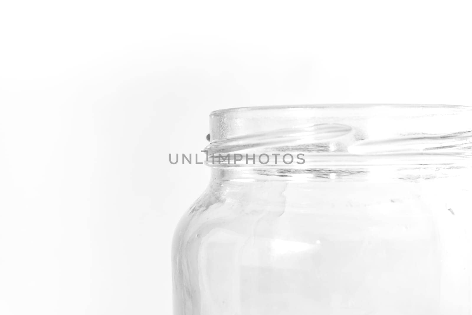 Glass Jar Jug Clear Transparent White Isolated Background Fresh Food Storage Tool Kitchen Object Household