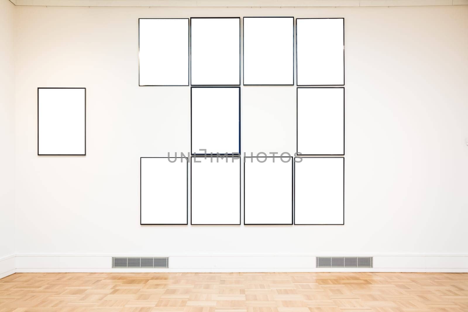 Art Museum Frame Wall Ornate Minimal Design White Isolated Clipping Path Template