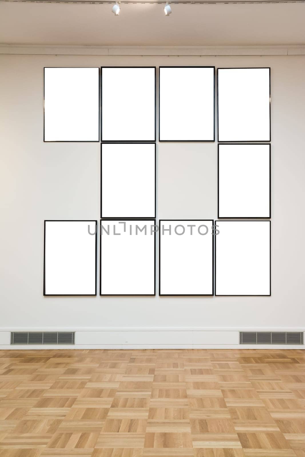 Art Museum Frame Wall Ornate Minimal Design White Isolated Clipping Path Template