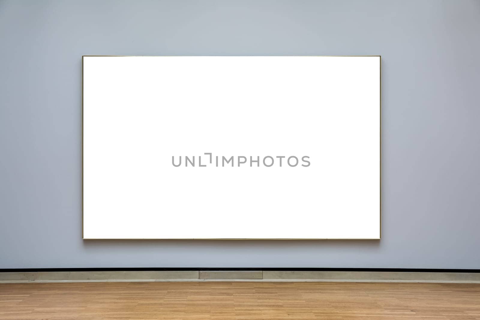 Art Museum Frame Wall Ornate Minimal Design White Isolated Clipping Path Template