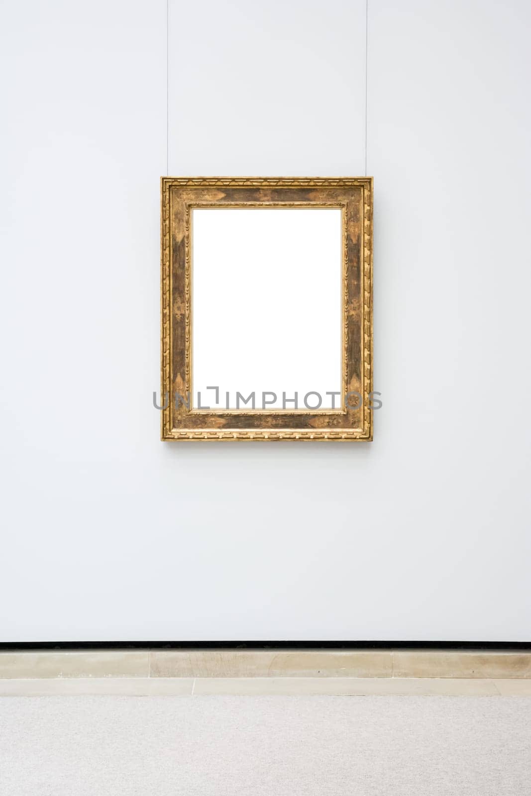 Art Museum Frame Wall Ornate Minimal Design White Isolated Clipping Path Template