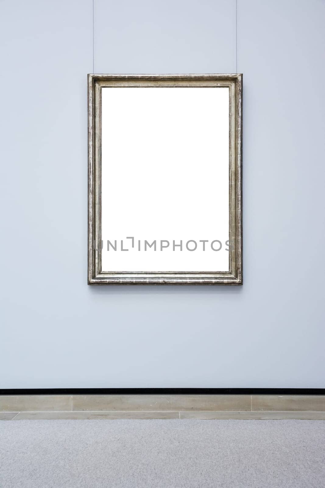 Art Museum Frame Wall Ornate Minimal Design White Isolated Clipping Path Template