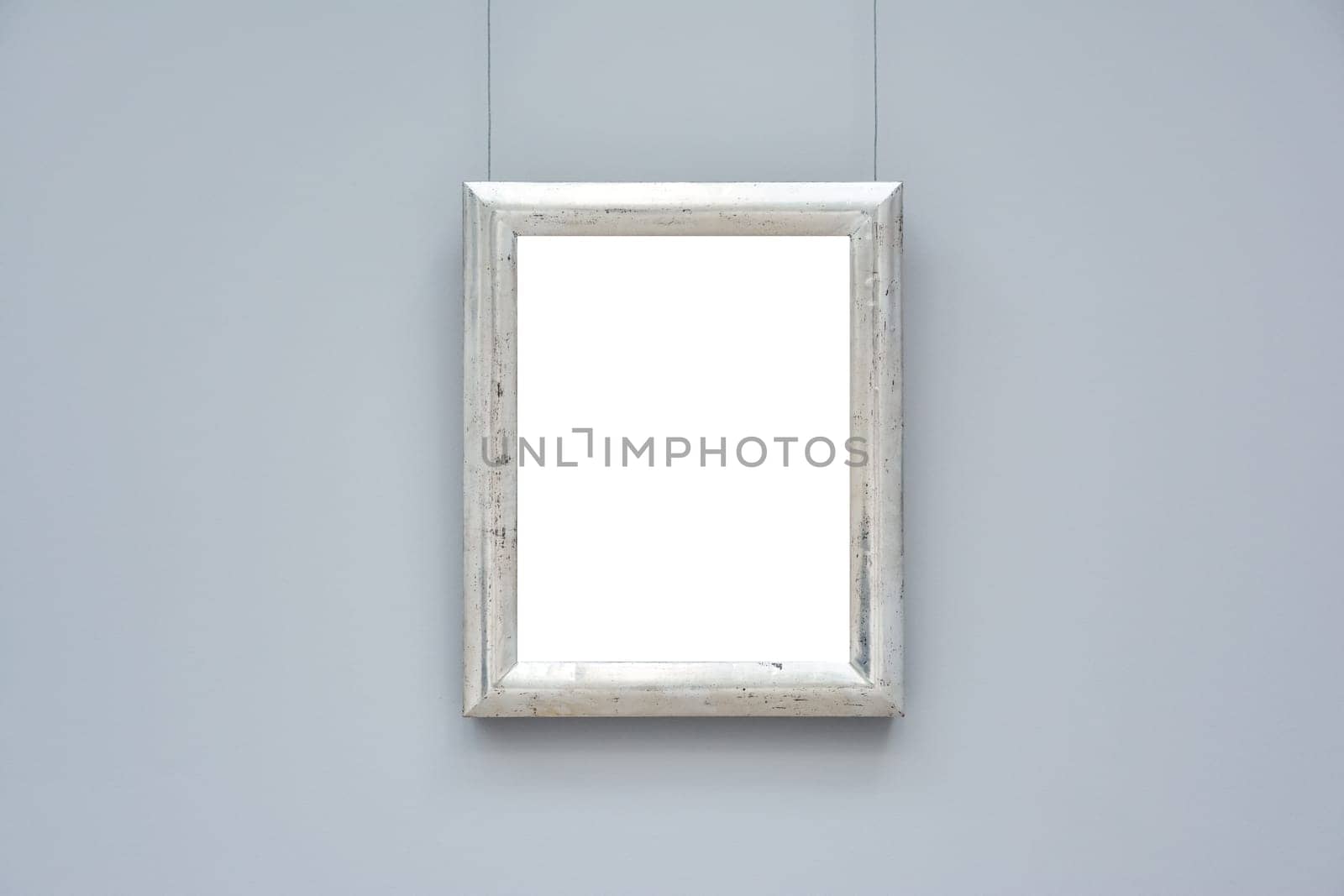 Art Museum Frame Wall Ornate Minimal Design White Isolated Clipping Path Template