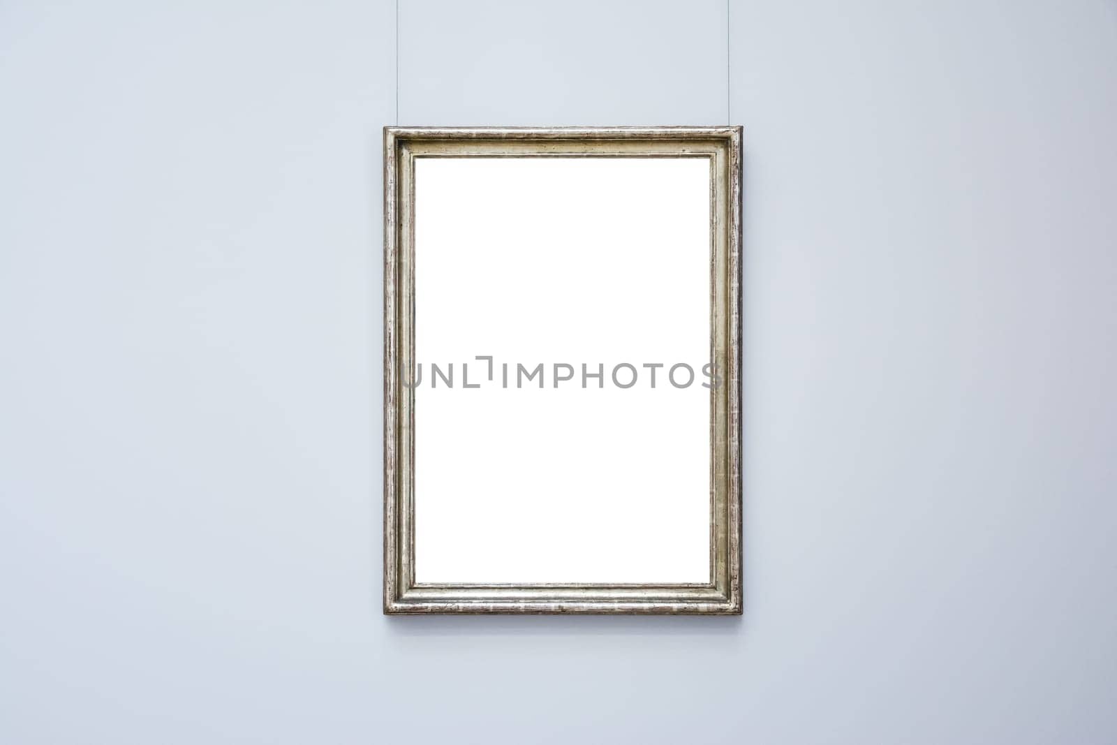 Art Museum Frame Wall Ornate Minimal Design White Isolated Clipping Path Template
