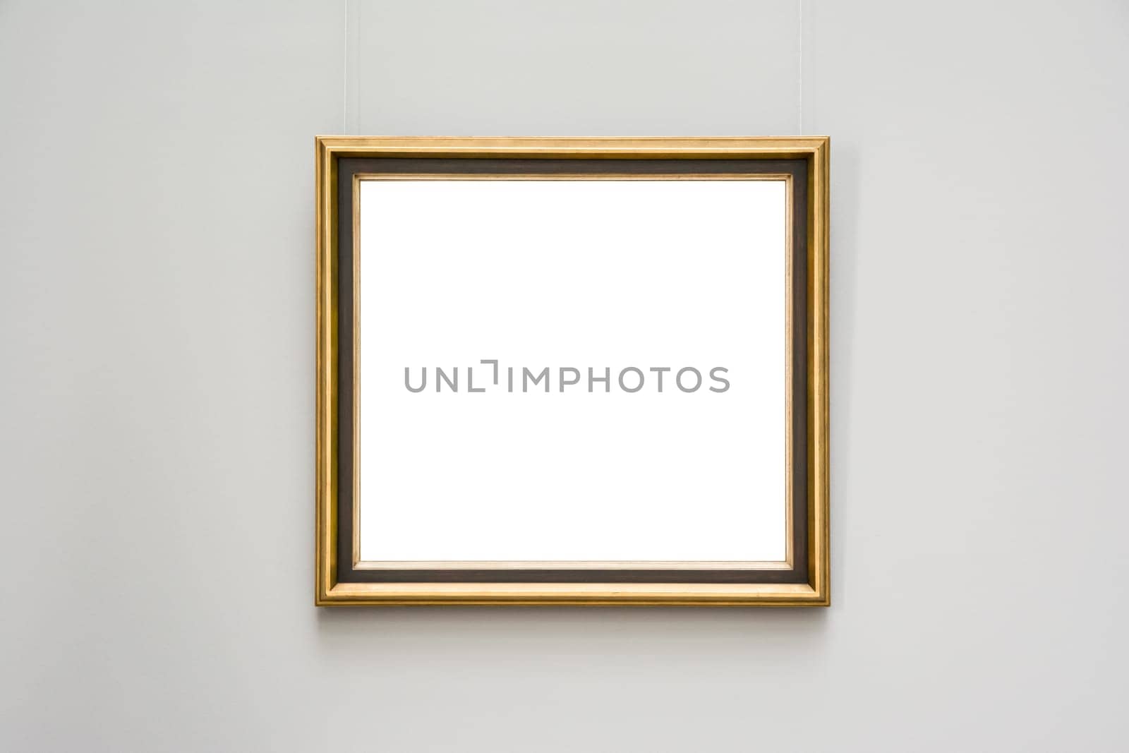 Art Museum Frame Wall Ornate Minimal Design White Isolated Clipping Path Template