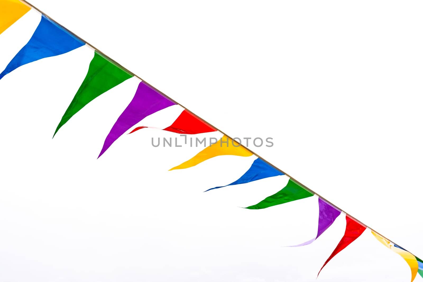 Party Color Flags Isolated White Background