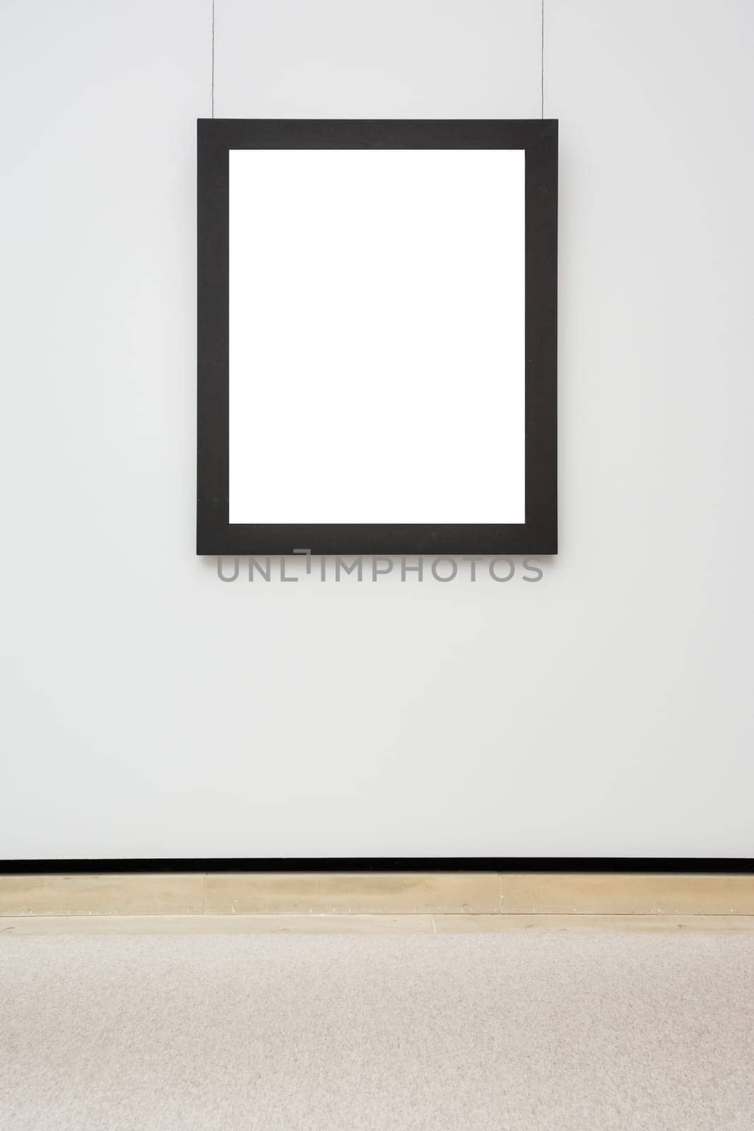 Art Museum Frame Wall Ornate Minimal Design White Isolated Clipping Path Template