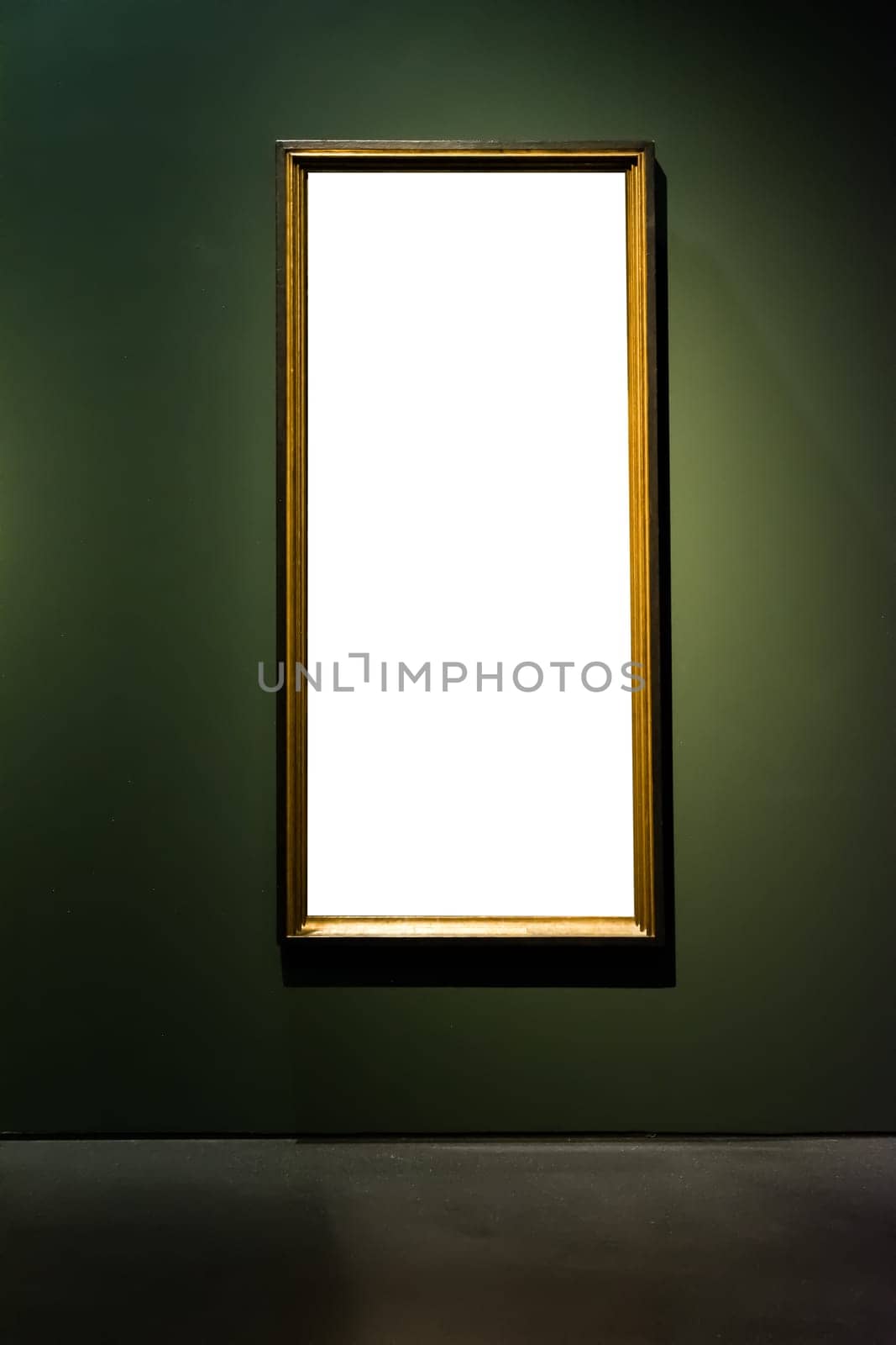 Art Museum Frame Wall Ornate Minimal Design White Isolated Clipping Path Template