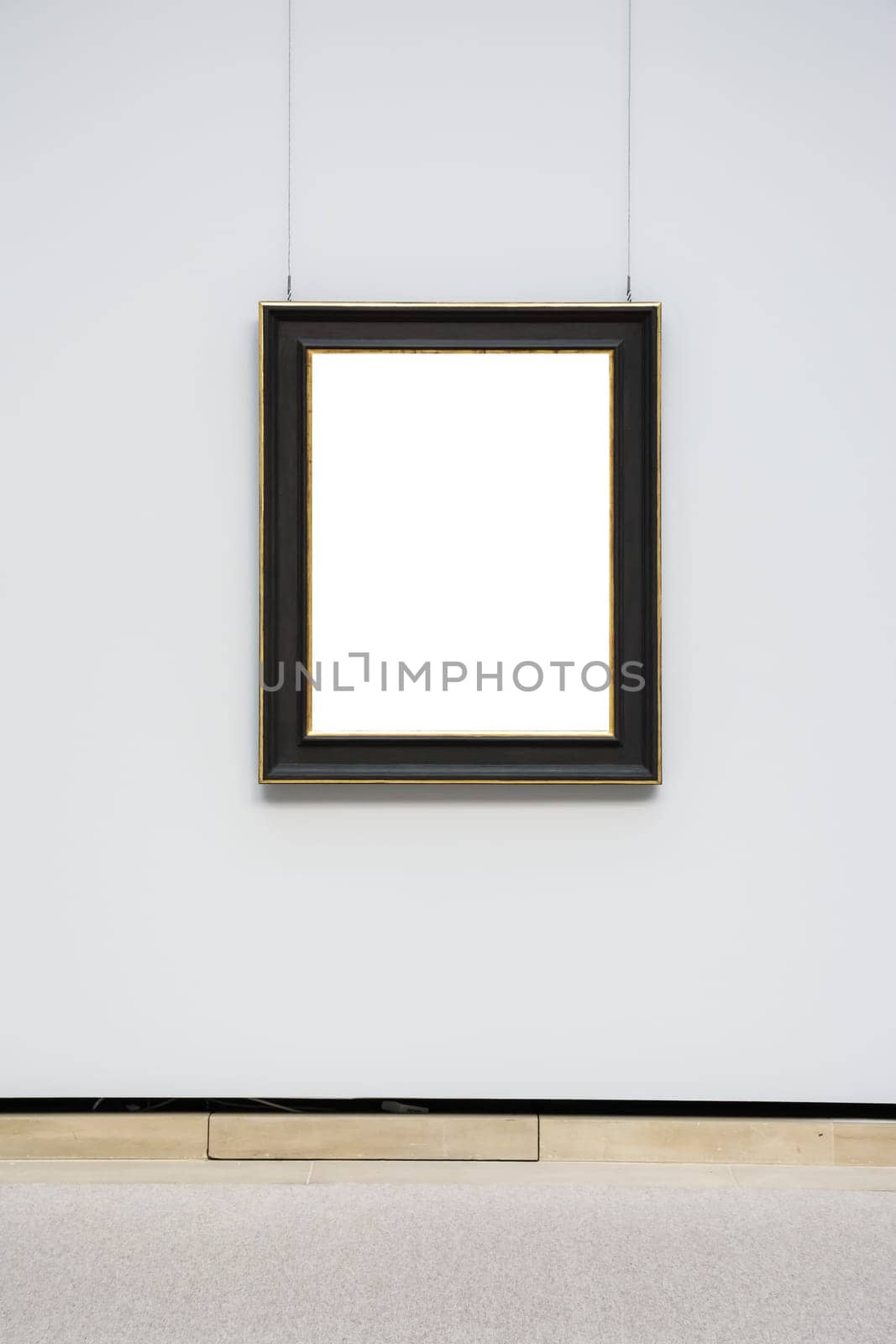 Art Museum Frame Wall Ornate Minimal Design White Isolated Clipping Path Template