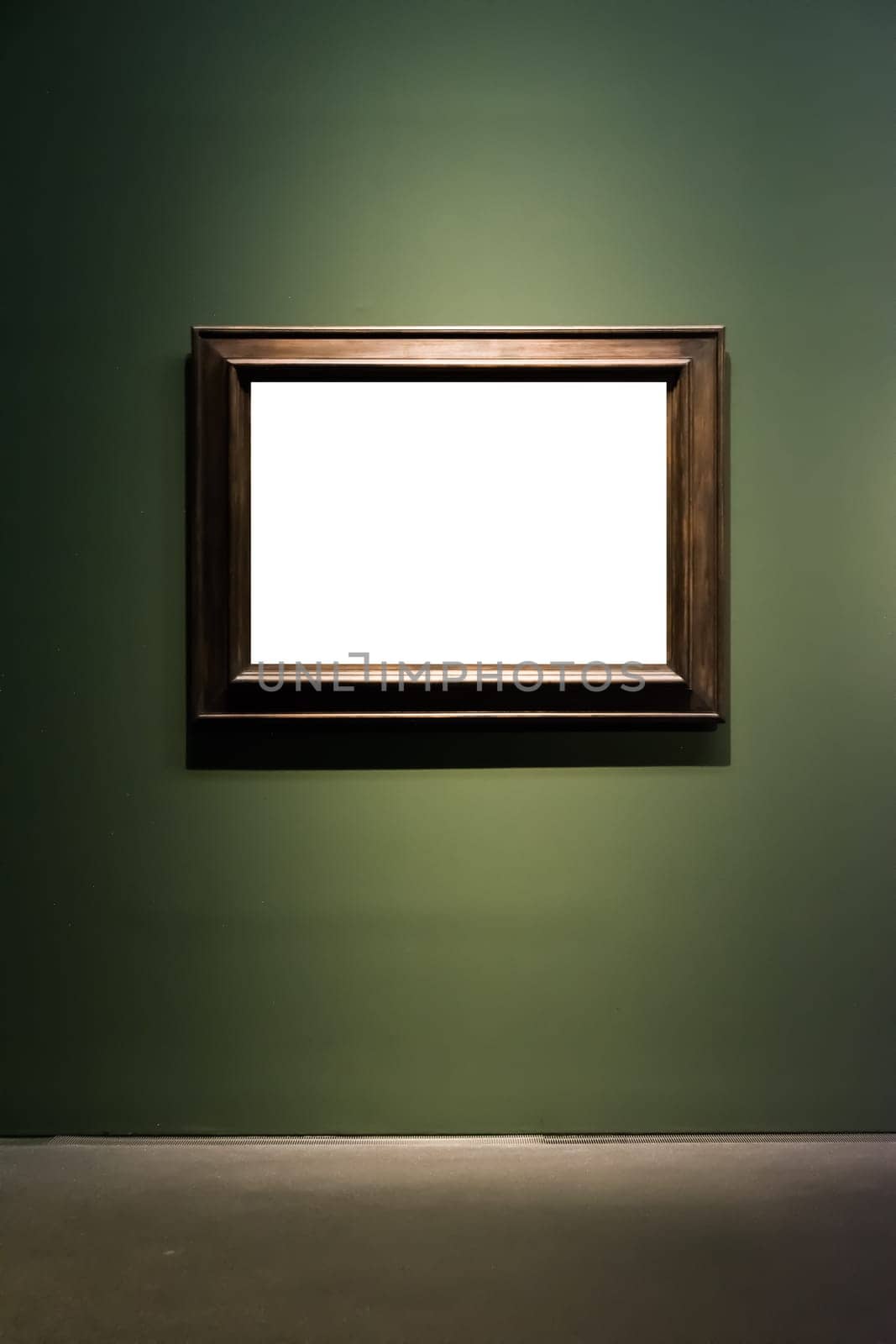 Art Museum Frame Wall Ornate Minimal Design White Isolated Clipping Path Template
