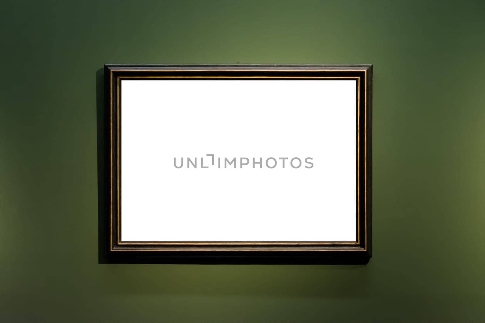 Art Museum Frame Wall Ornate Minimal Design White Isolated Clipping Path Template