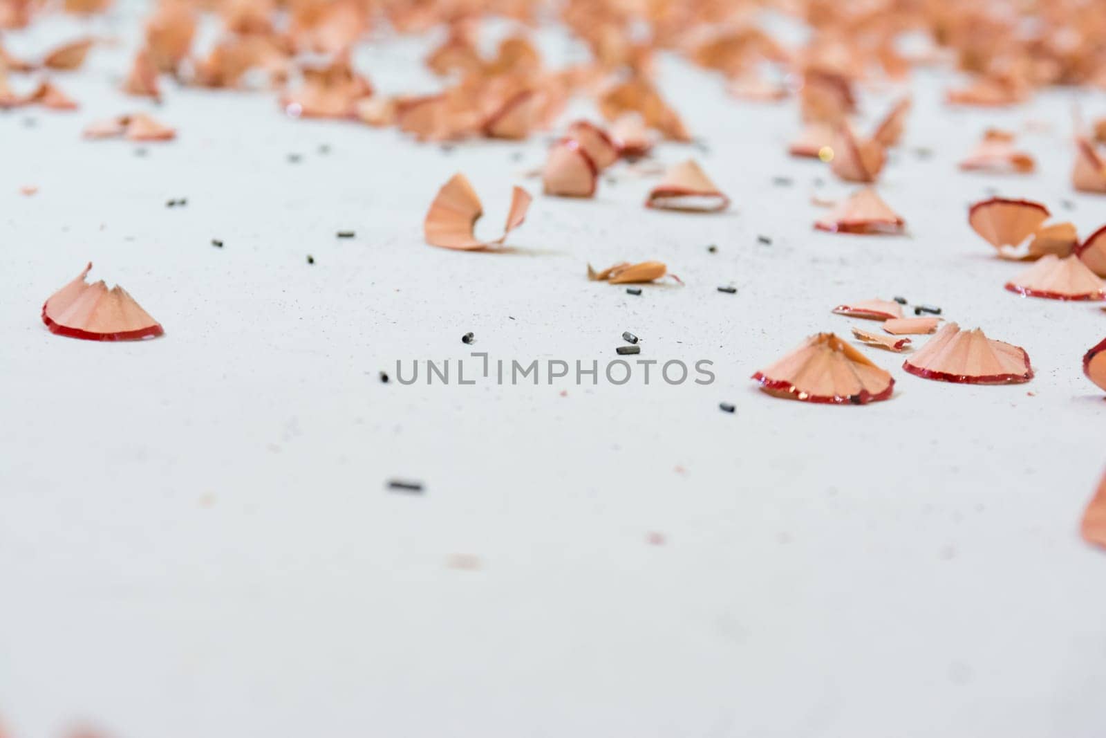 Red Pencil Shavings Closeup Texture Background White Pieces Dust Art Drawing Pieces
