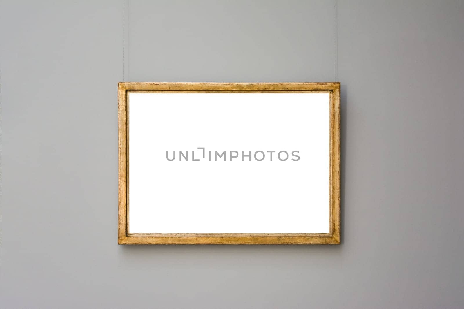 Art Museum Frame Wall Ornate Minimal Design White Isolated Clipping Path Template