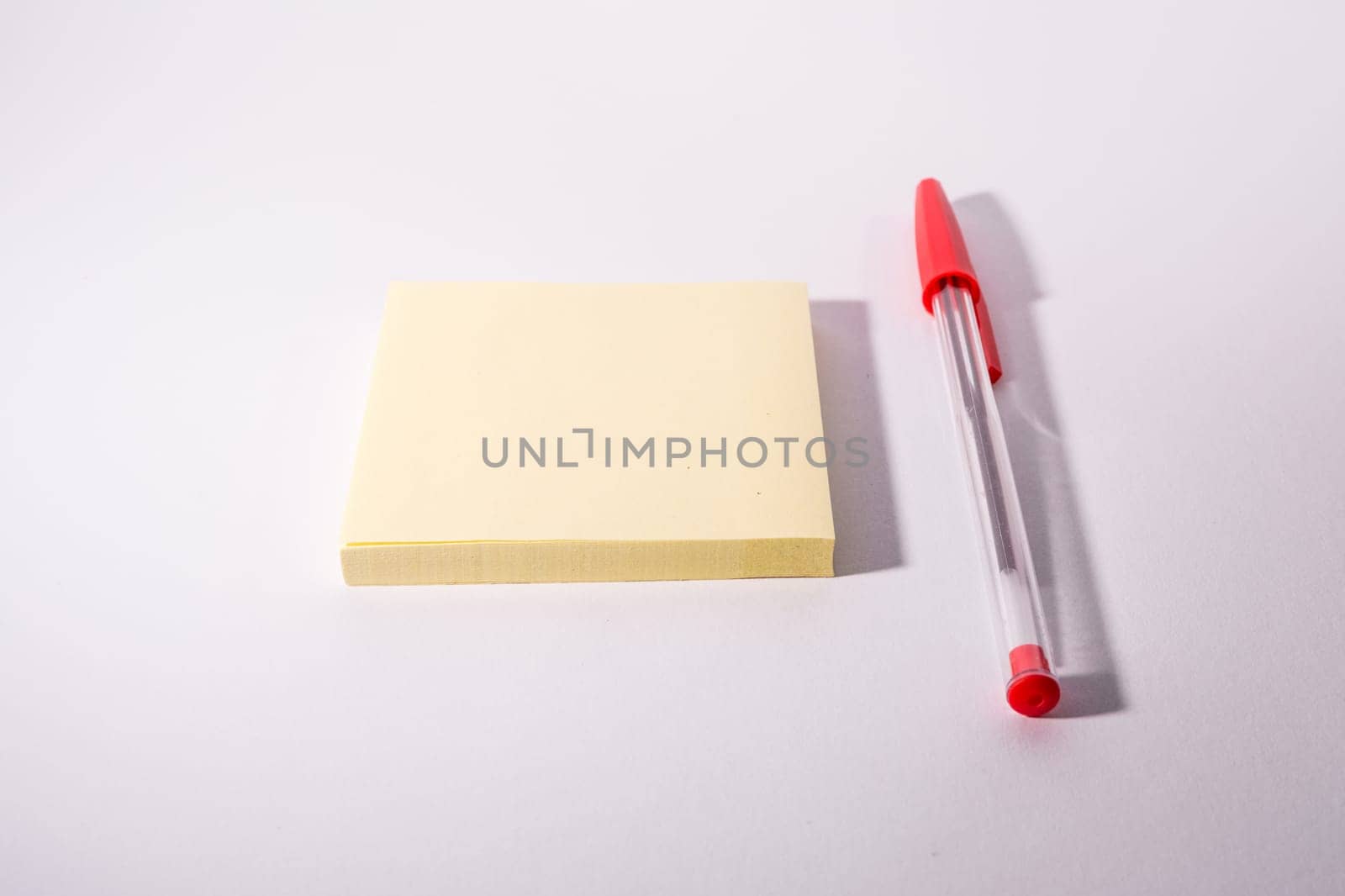 Red Pen Ink Writing Sticky Note Notepad Reminder Scribble White Background