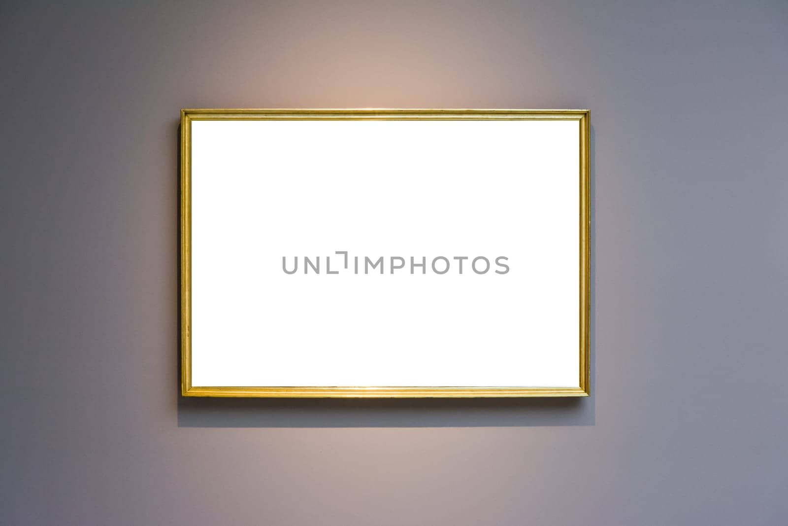 Art Museum Frame Dark Grey Wall Ornate Minimal Design White Isolated Clipping Path Template